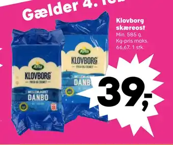 Kvickly Klovborg skæreost tilbud