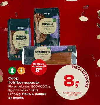 Coop fuldkornspasta