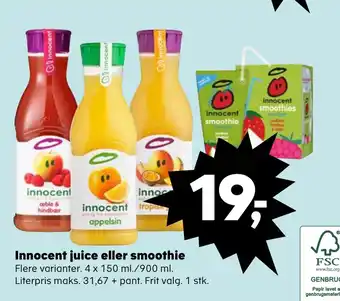 Kvickly Innocent juice eller smoothie tilbud
