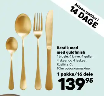 Kvickly Bestik med med guldfinish tilbud