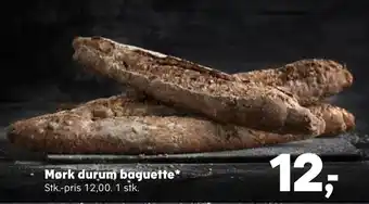 Mørk durum baguette