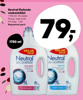 Kvickly Neutral flydende vaskemiddel tilbud