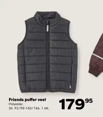 Kvickly Friends puffer vest tilbud
