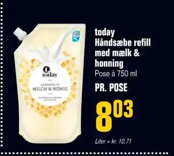 Otto Duborg today Håndsæbe refill med mælk & honning tilbud