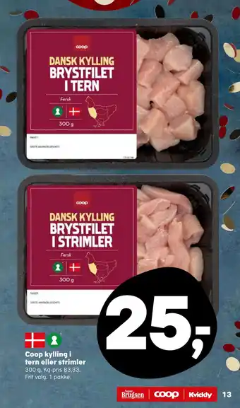 SuperBrugsen Coop kylling i tern eller strimler tilbud