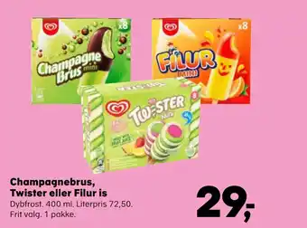 SuperBrugsen Champagnebrus, Twister eller Filur is tilbud
