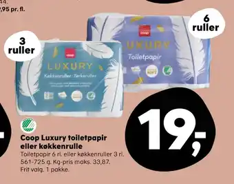 SuperBrugsen Coop Luxury toiletpapir eller køkkenrulle tilbud