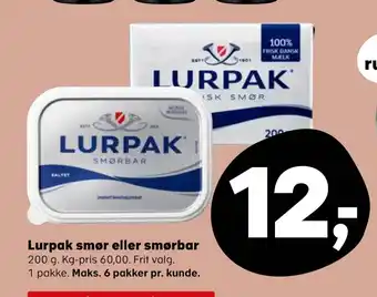 SuperBrugsen Lurpak smør eller smørbar tilbud