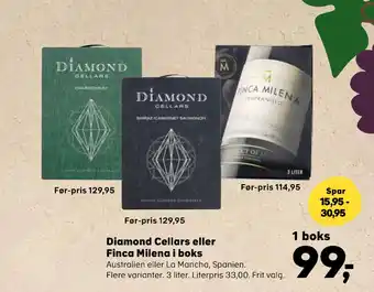 SuperBrugsen Diamond Cellars eller Finca Milena i boks tilbud