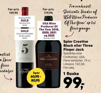 SuperBrugsen Spier Creative Block eller Three Finger Jack tilbud