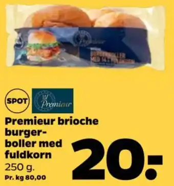 Netto Premieur brioche burger-boller med fuldkorn tilbud