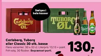 SuperBrugsen Carlsberg, Tuborg eller Classic 30 stk. kasse tilbud