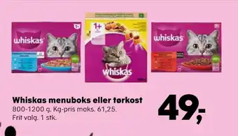 SuperBrugsen Whiskas menuboks eller tørkost tilbud