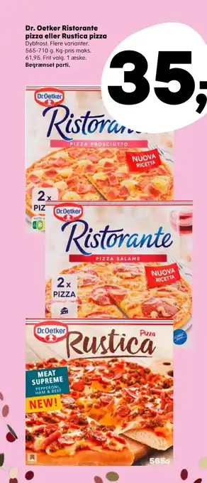 SuperBrugsen Dr. Oetker Ristorante pizza eller Rustica pizza tilbud