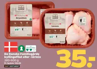 Netto De Danske Familiegårde kyllingefilet eller -lårmix tilbud