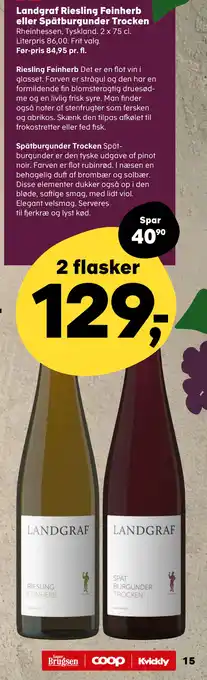 SuperBrugsen Landgraf Riesling Feinherb eller Spätburgunder Trocken tilbud