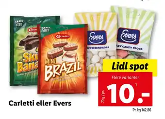 Lidl Carletti eller Evers tilbud
