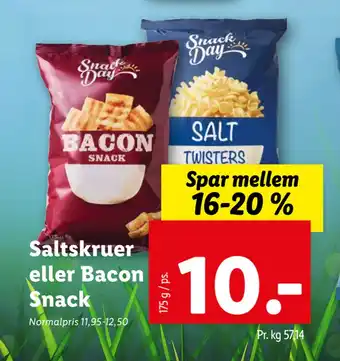 Lidl Saltskruer eller Bacon Snack tilbud