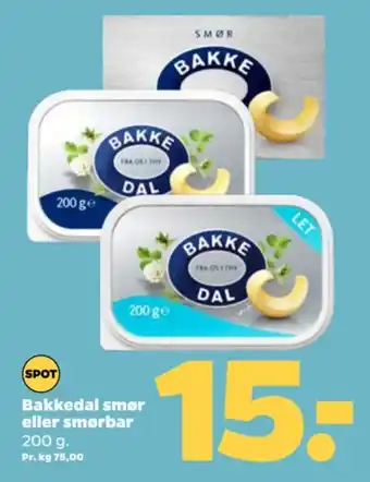 Netto Bakkedal smør eller smørbar tilbud