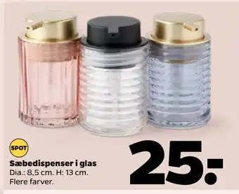 Netto Sæbedispenser i glas tilbud
