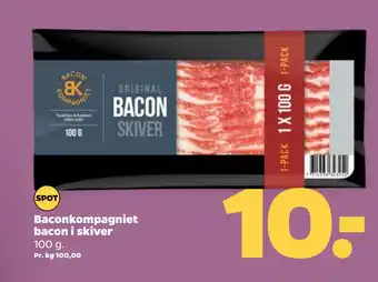 Netto Baconkompagniet bacon i skiver tilbud