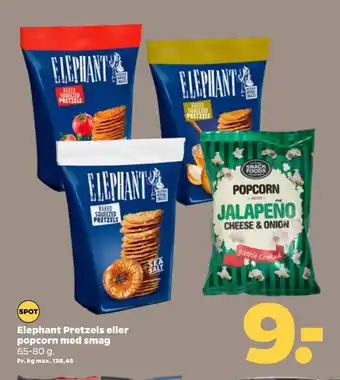 Elephant Pretzels eller popcorn med smag