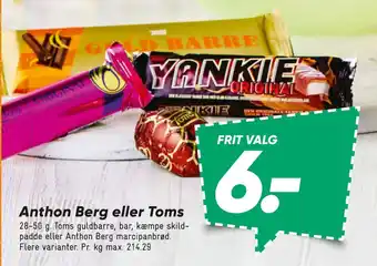 Bilka Anthon Berg eller Toms tilbud