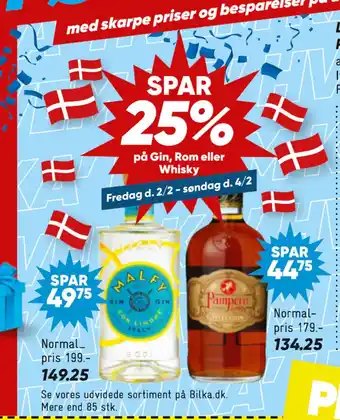 Bilka Spar 25% på Gin, Rom eller Whisky tilbud