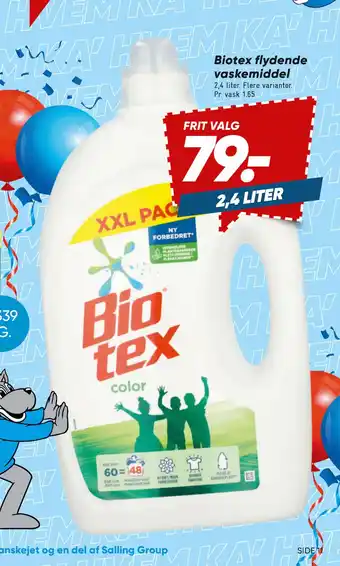 Bilka Biotex flydende vaskemiddel tilbud