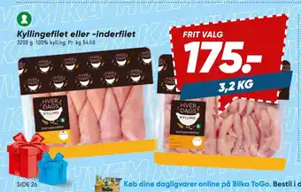 Bilka Kyllingefilet eller -inderfilet tilbud