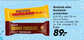 Bilka Bodylab eller Barebells proteinbar tilbud