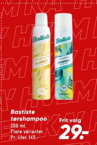 Bilka Bastiste tørshampoo tilbud