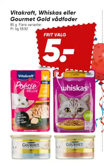 Bilka Vitakraft, Whiskas eller Gourmet Gold vådfoder tilbud