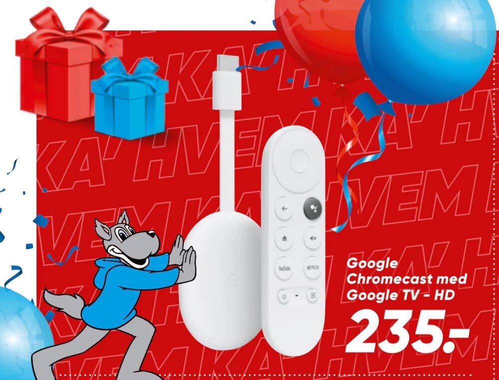 Google Chromecast med Google TV - HD tilbud hos Bilka