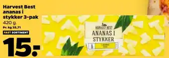 Netto Harvest Best ananas i stykker 3-pak tilbud