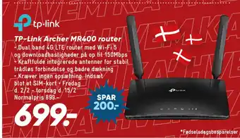 Bilka TP-Link Archer MR400 router tilbud