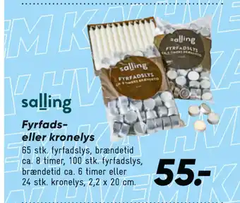 Bilka Fyrfads- eller kronelys tilbud