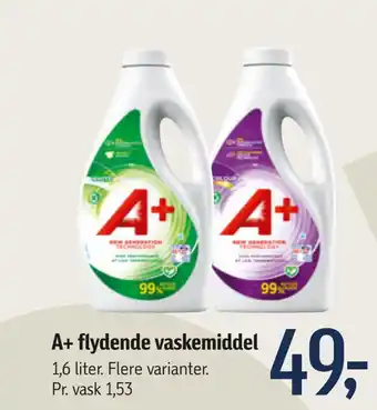 Føtex A+ flydende vaskemiddel tilbud