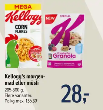 Føtex Kellogg's morgenmad eller müsli tilbud