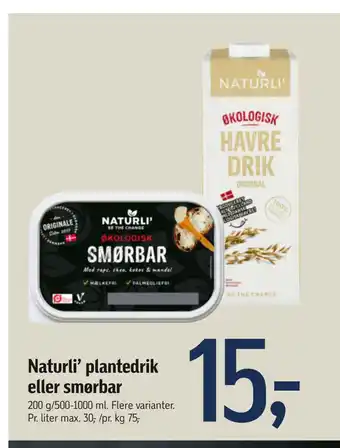 Føtex Naturli’ plantedrik eller smørbar tilbud