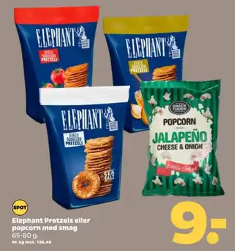 Elephant Pretzels eller popcorn med smag