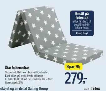 Føtex Star foldemadras tilbud