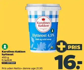 Netto Karolines Køkken hytteost tilbud
