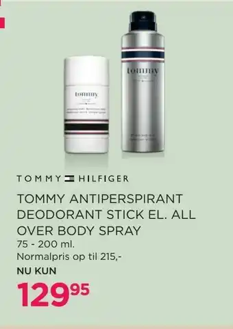 Tommy antiperspirant deodorant stick el. all over body spray