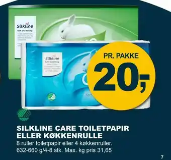 Let-Køb Silkline care toiletpapir eller køkkenrulle tilbud