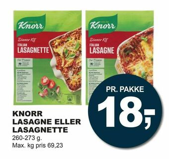 Let-Køb Knorr lasagne eller lasagnette tilbud