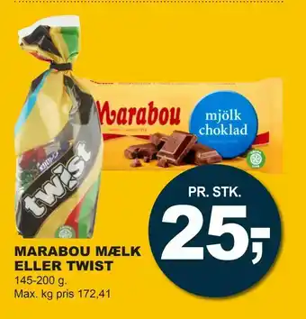 Let-Køb Marabou mælk eller twist tilbud