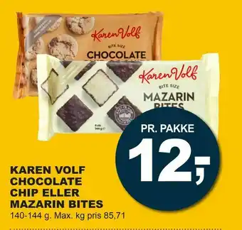 Karen volf chocolate chip eller mazarin bites
