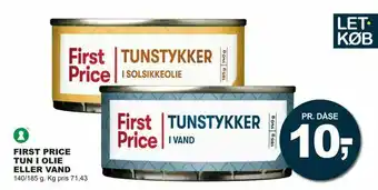Let-Køb First price tun i olie eller vand tilbud