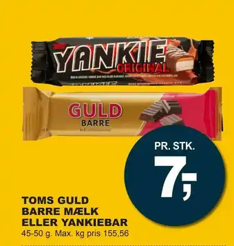 Let-Køb Toms guld barre mælk eller yankiebar tilbud